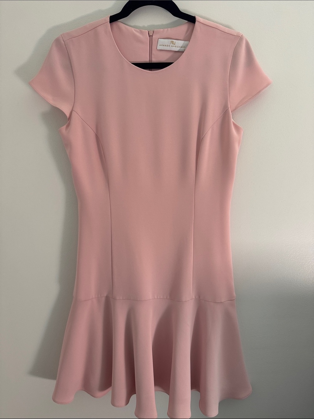 Amanda Uprichard Blush Pink Fit-and-Flare Dress